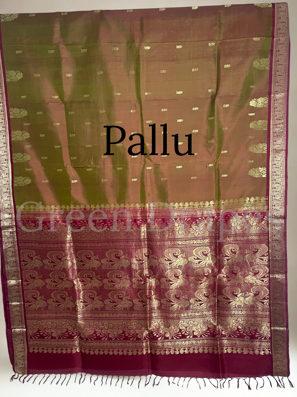 Pre-Loved Silk Saree — Dual Tone Orange-Brown with Maroon Zari Pallu Silk Saree