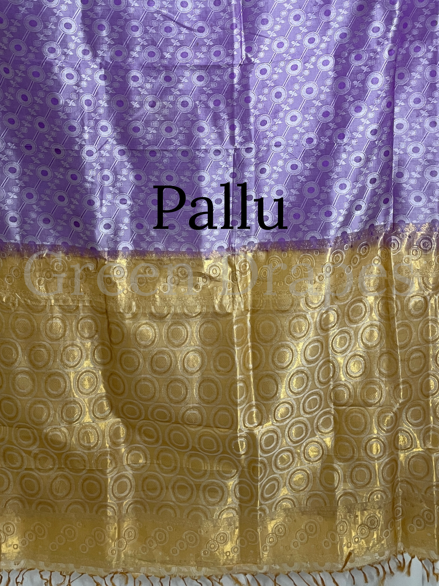 Pre-Loved Silk Saree — Lavender Body with Gold Zari Border & Pallu (No Blouse Piece)