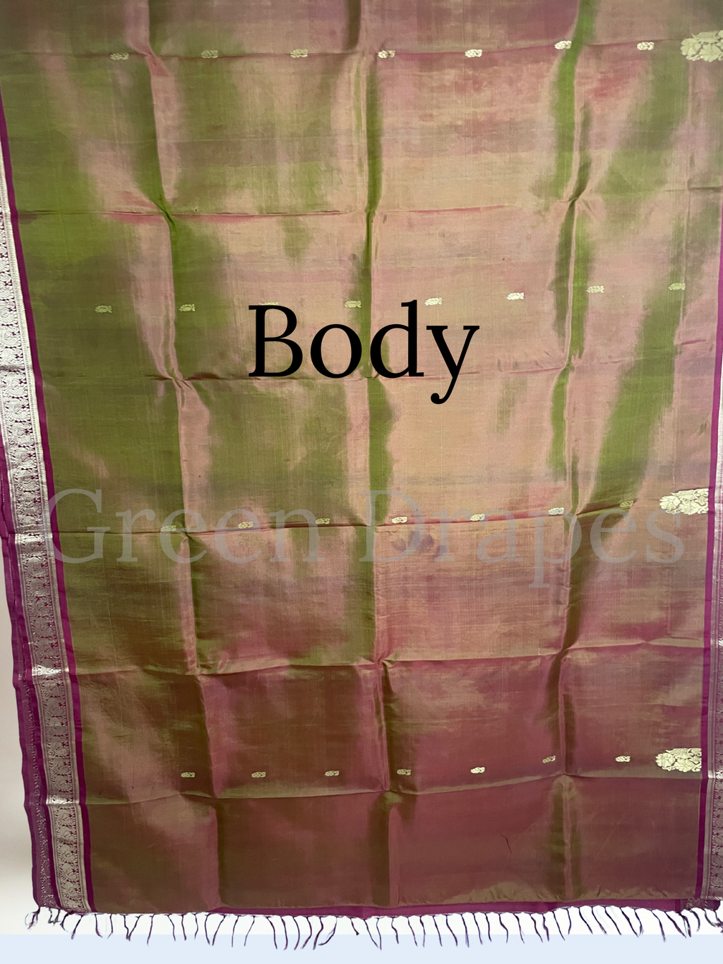 Pre-Loved Silk Saree — Dual Tone Orange-Brown with Maroon Zari Pallu Silk Saree