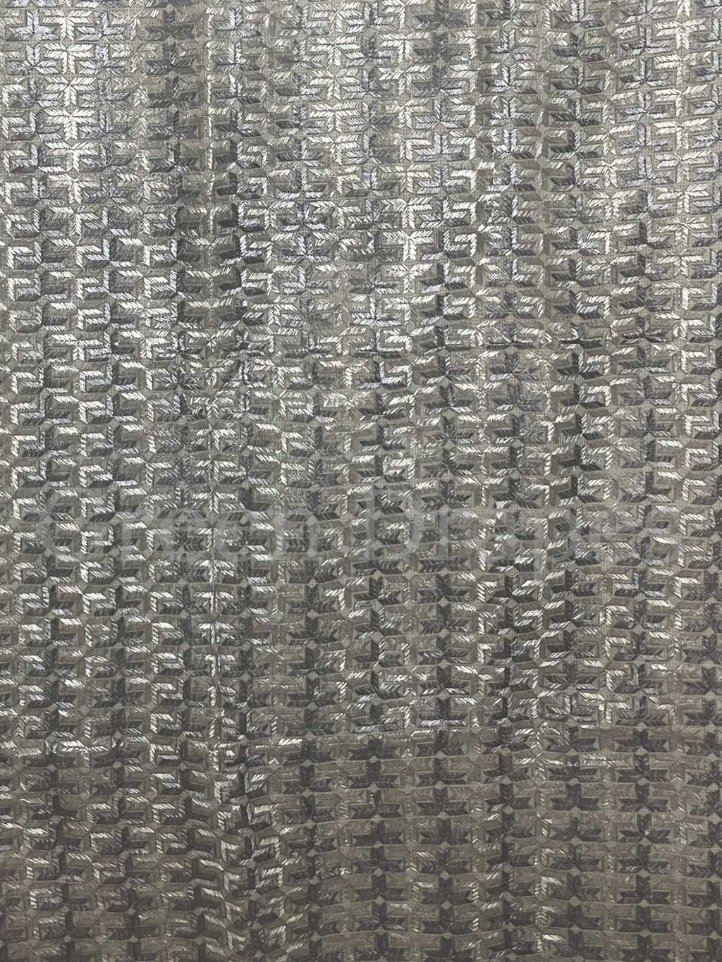 Silver Grey Phulkari Embroidered Kota Doria Saree