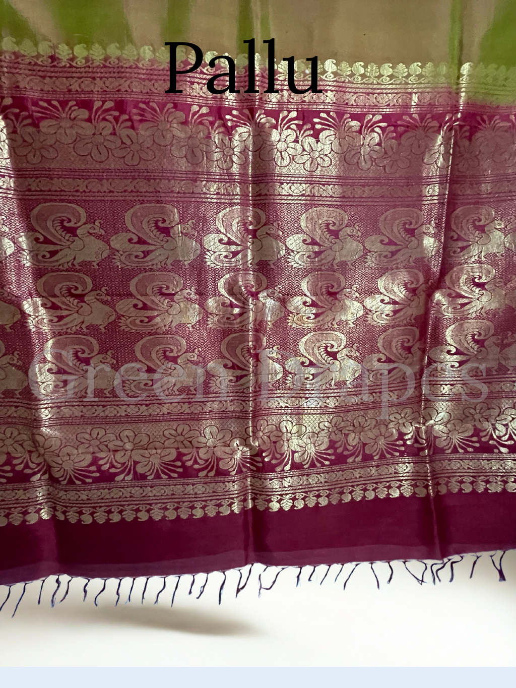 Pre-Loved Silk Saree — Dual Tone Orange-Brown with Maroon Zari Pallu Silk Saree